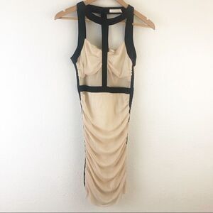 Lush Sexy Strappy mesh Ruched Bodycon dress M